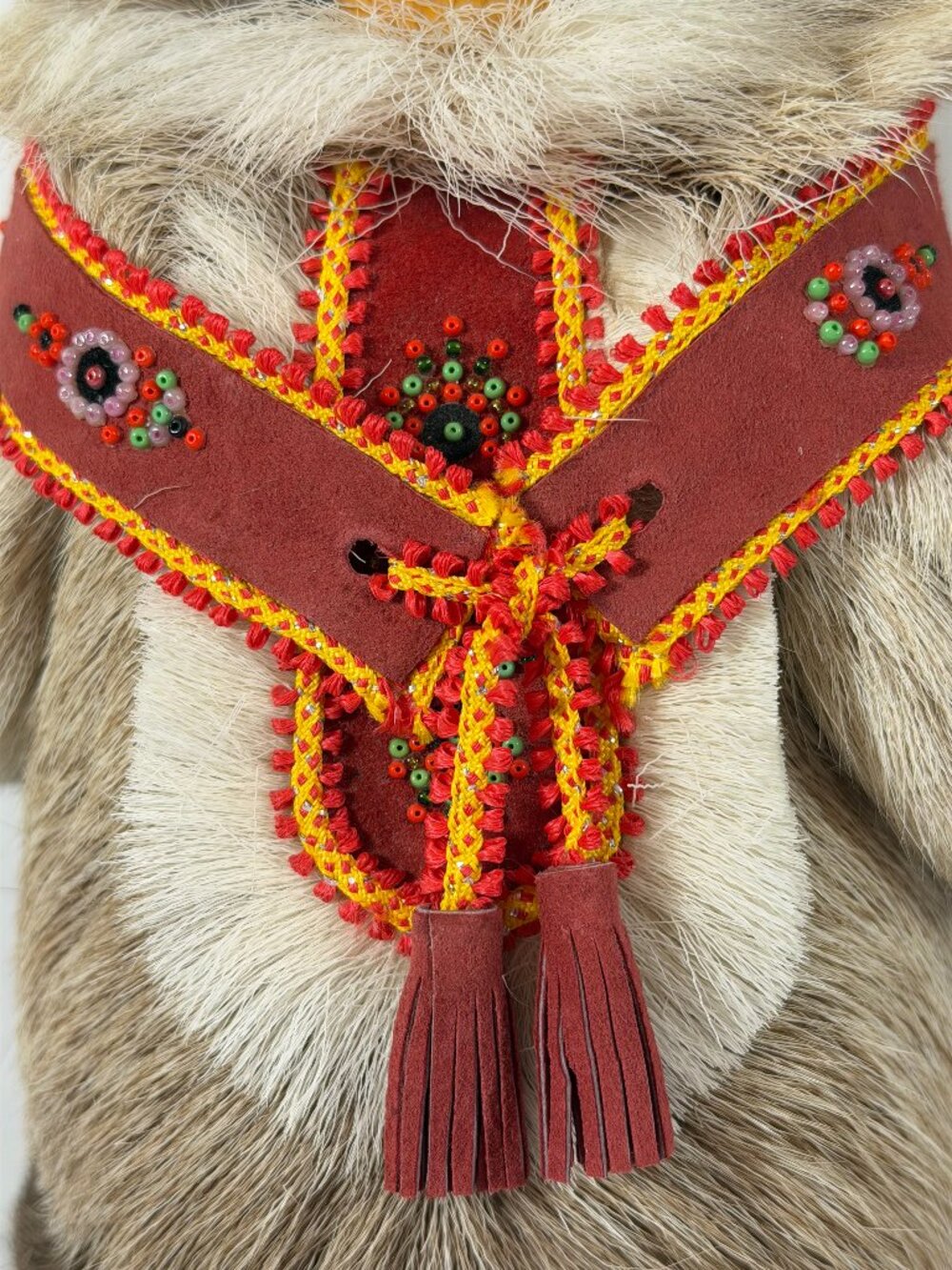 Vintage Inuit Native Arctic Doll, Handmade, Fur & Glass Beads, MINT condition - Picture 2 of 13